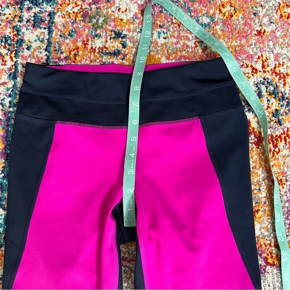 Athleta Sonar Colorblock Mesh Womens Leggings Navy Fuschia - Picture 12 of 15